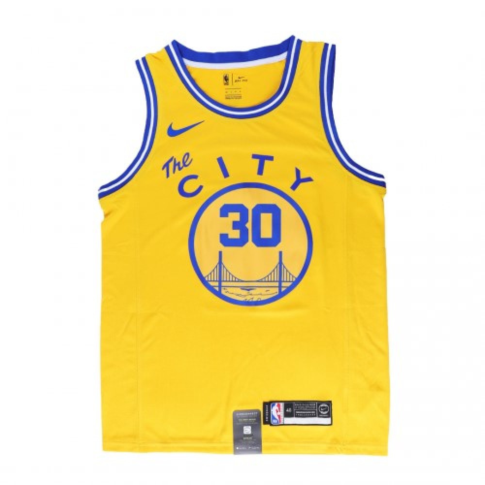 Men's Golden State Warriors Curry #30 Yellow Classics Finished Swingman Jersey -City Classic Edition-Pro Kit Vault | Brand New 26/27 Sports Jerseys